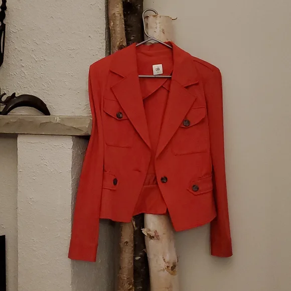 CAbi Red Button Front Blazer Jacket Style NWOT - Picture 1 of 6